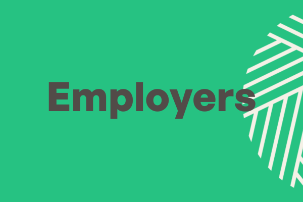 Employers banner on green background