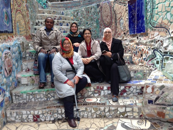 Participants tour the Magic Gardens in South Philadelphia.