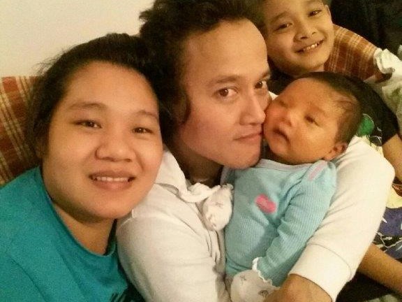 The family at home.