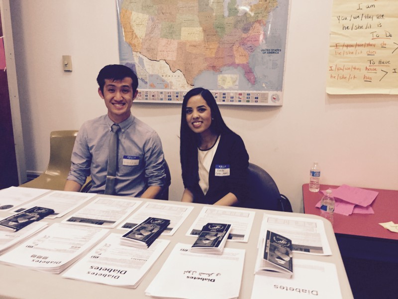This photo shows students from Drexel College of Medicine providing health information at the NSC health fair.